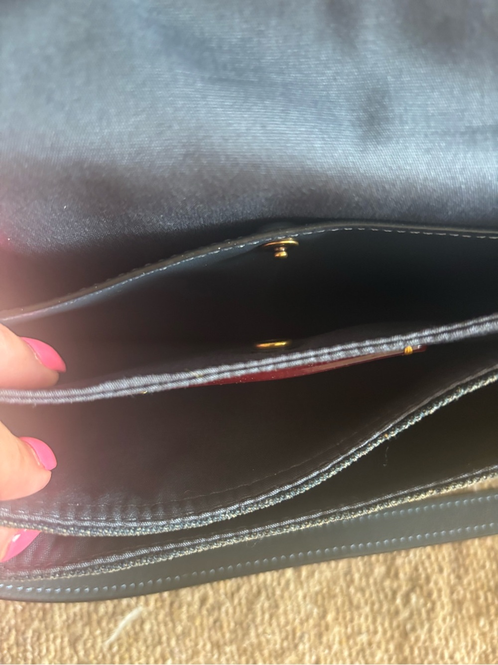 Coach Denim Crossbody Bag with Gold 'C' Hardware and Black Strap - Picture 7 of 12